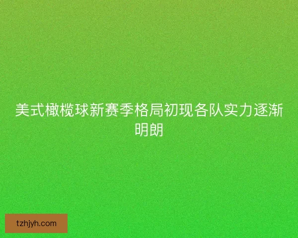 美式橄榄球新赛季格局初现各队实力逐渐明朗